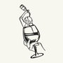 Wallity Glass of Wine Girl Line Art- APT749 M